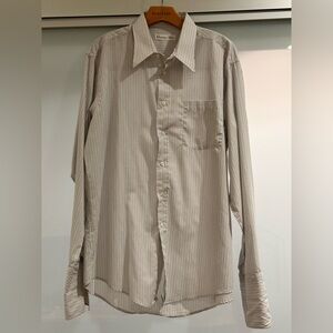 Vintage Christian Dior Pinstripe Button-Up Shirt | 80s 90s Mens, 16½ / 35